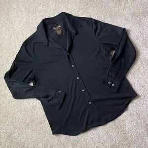 Tasso Elba Supima Men's Black Button-Down Shirt Size Large Like New!
